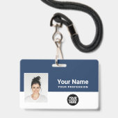 Kundenspezifisches Foto für Mitarbeiter, Qr-Bar, L Ausweis (Vorderseite mit Lanyard)