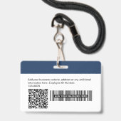 Kundenspezifisches Foto für Mitarbeiter, Qr-Bar, L Ausweis (Rückseite mit Lanyard)