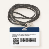 Kundenspezifisches Foto für Mitarbeiter, Qr-Bar, L Ausweis (Rückseite mit Schlüsselband)