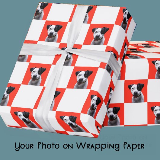 Kundenspezifisches Foto für Weihnachts-Rot und Wei Geschenkpapier