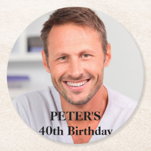 Kundenspezifisches Foto-Geburtstags-Party Runder Pappuntersetzer