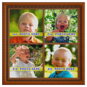 Kundenspezifisches FOTO Gewebe mit IHREN 4 Bildern Stoff