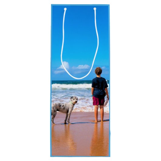 Kundenspezifisches Foto GIF Bag Ihr eigenes Design Geschenktüte Für Weinflaschen (Rückseite)
