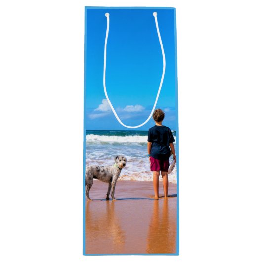 Kundenspezifisches Foto GIF Bag Ihr eigenes Design Geschenktüte Für Weinflaschen (Vorderseite)
