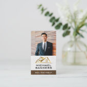 Kundenspezifisches Foto | Gold-Real-Anwesen-Logo Visitenkarte (Stehend Vorderseite)