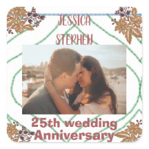 Kundenspezifisches Foto, goldblütiger 25. Hochzeit