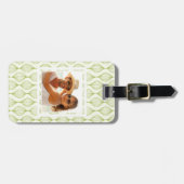 Kundenspezifisches Foto-Grün ogee Muster Gepäckanhänger (Vorderseite horizontal)