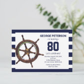 Kundenspezifisches Foto in Rudder Birthday Einladu Einladung (Stehend Vorderseite)