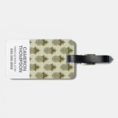 Kundenspezifisches Foto-kakifarbiges Ananas-Muster Gepäckanhänger (Rückseite horizontal)