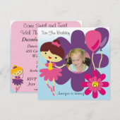 Kundenspezifisches Foto-laden brünetter Einladung (Vorne/Hinten)