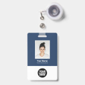 Kundenspezifisches Foto, Logo, Name, Qr-Code Ausweis (Vorderseite mit einziehbar)