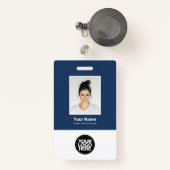 Kundenspezifisches Foto, Logo, Name, Qr-Code Ausweis (Vorderseite mit Rechteck)