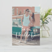 Kundenspezifisches Foto Minimalistisch Moderne Ein Save The Date (Stehend Vorderseite)