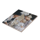 Kundenspezifisches Foto mit Familienname und fests Fliese (Seite)