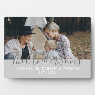 Kundenspezifisches Foto mit Familienname und fests Fotoplatte