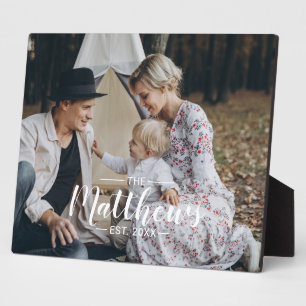 Kundenspezifisches Foto mit Familienname und fests Fotoplatte