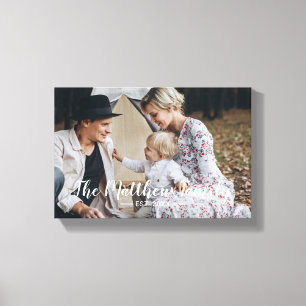 Kundenspezifisches Foto mit Familienname und fests Leinwanddruck