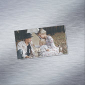 Kundenspezifisches Foto mit Familienname und fests Magnetische Visitenkarte (Beispiel)