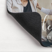 Kundenspezifisches Foto mit Familienname und fests Mousepad (Ecke)