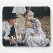 Kundenspezifisches Foto mit Familienname und fests Mousepad (Vorne)