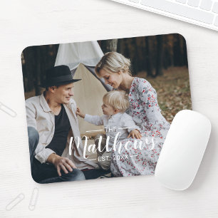 Kundenspezifisches Foto mit Familienname und fests Mousepad