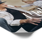 Kundenspezifisches Foto mit Familienname und fests Poster (Ecke)