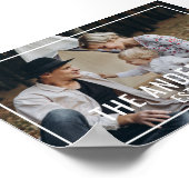 Kundenspezifisches Foto mit Familienname und fests Poster (Ecke)