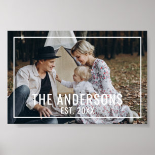 Kundenspezifisches Foto mit Familienname und fests Poster