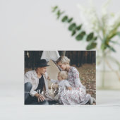 Kundenspezifisches Foto mit Familienname und fests Postkarte (Stehend Vorderseite)