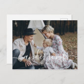 Kundenspezifisches Foto mit Familienname und fests Postkarte (Vorne/Hinten)