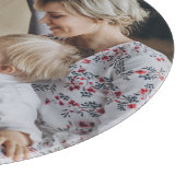 Kundenspezifisches Foto mit Familienname und fests Schneidebrett (Ecke)