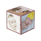 Kundenspezifisches Foto mit Holzrahmen 4" Würfel (Rückseite Schrägansicht)