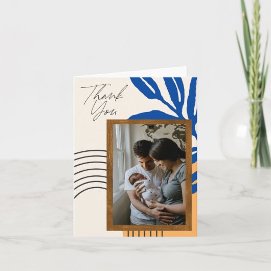 Kundenspezifisches Foto Modernes Abstraktes botani Dankeskarte (Vorderseite)