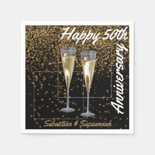 Kundenspezifisches Foto & Name 50. Hochzeitsjubilä Serviette