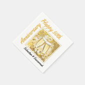 Kundenspezifisches Foto & Name 50. Hochzeitsjubilä Serviette (Ecke)