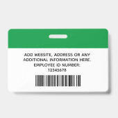 Kundenspezifisches Foto, Name, Logo, Bar, Abzeiche Ausweis (Rückseite)