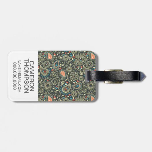 Kundenspezifisches Foto-Paisley-Muster 3 Gepäckanhänger (Rückseite horizontal)