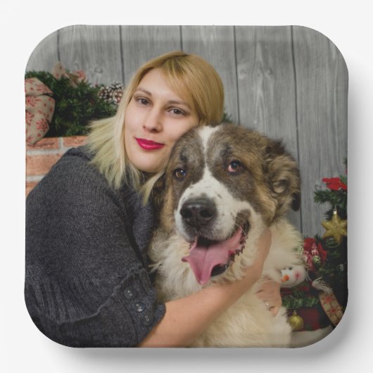 Kundenspezifisches Foto Personalisiert modern Pappteller (Vorderseite)