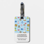 Kundenspezifisches Foto-Pixel-Seekunst-Muster Gepäckanhänger (Rückseite vertikal)