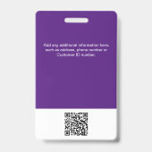 Kundenspezifisches Foto, QR-Code, Logo, Name-Abzei Ausweis (Rückseite)