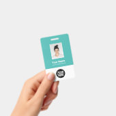 Kundenspezifisches Foto, Qr-Code, Logo, Name Ausweis (Handheld)