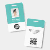 Kundenspezifisches Foto, Qr-Code, Logo, Name Ausweis (Front & Back)