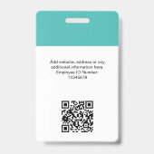 Kundenspezifisches Foto, Qr-Code, Logo, Name Ausweis (Back)