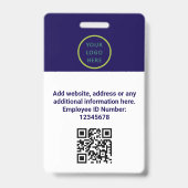 Kundenspezifisches Foto, Qr-Code, Logo, Name Ausweis (Back)