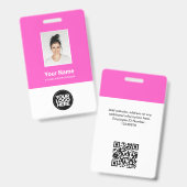 Kundenspezifisches Foto, Qr-Code, Logo, Name Ausweis (Vorder- & Rückseite)