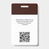 Kundenspezifisches Foto, Qr-Code, Logo, Name Ausweis (Rückseite)
