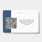 Kundenspezifisches Foto, QR-Code, Logo, Name Ausweis (Rückseite)