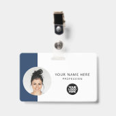 Kundenspezifisches Foto, QR-Code, Logo, Name Ausweis (Vorderseite mit Clip)