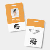 Kundenspezifisches Foto, Qr-Code, Logo, Name Ausweis (Vorder- & Rückseite)