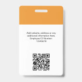 Kundenspezifisches Foto, Qr-Code, Logo, Name Ausweis (Rückseite)
